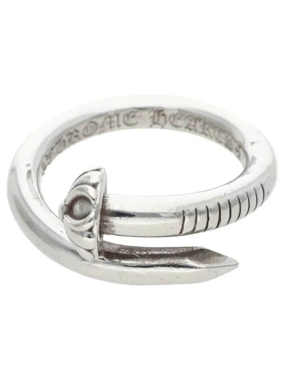 Chrome Hearts Nail Crsball Cross Ball Silver Ring